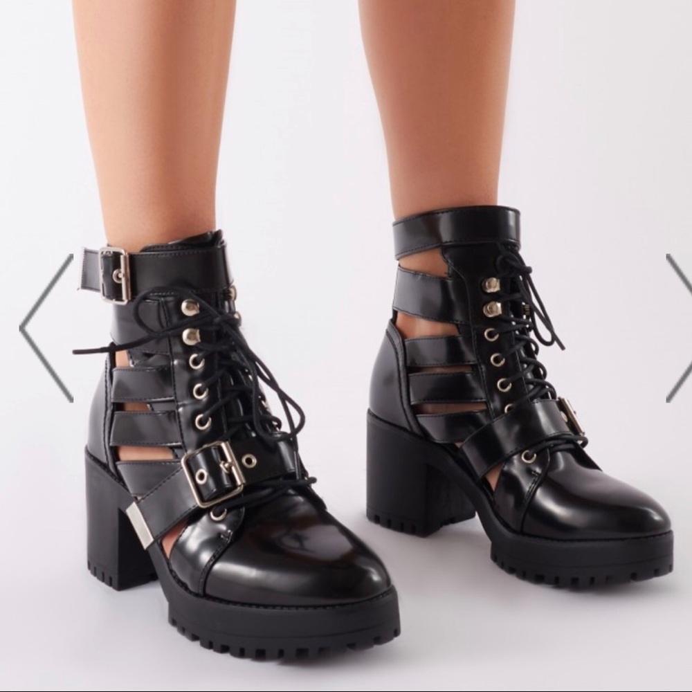 Public Desire Splice Cutwork Bootie